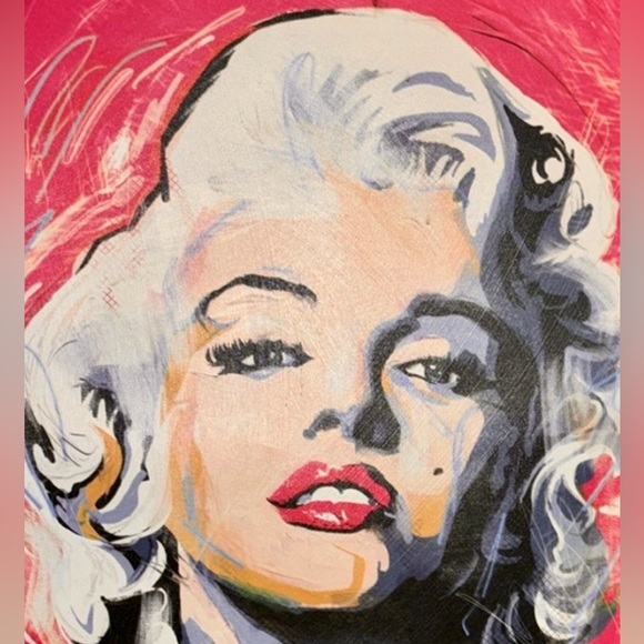 Marilyn Monroe Portrait Painting Picture Canvas Wall Art Decor 24x24 - Picture 3 of 5